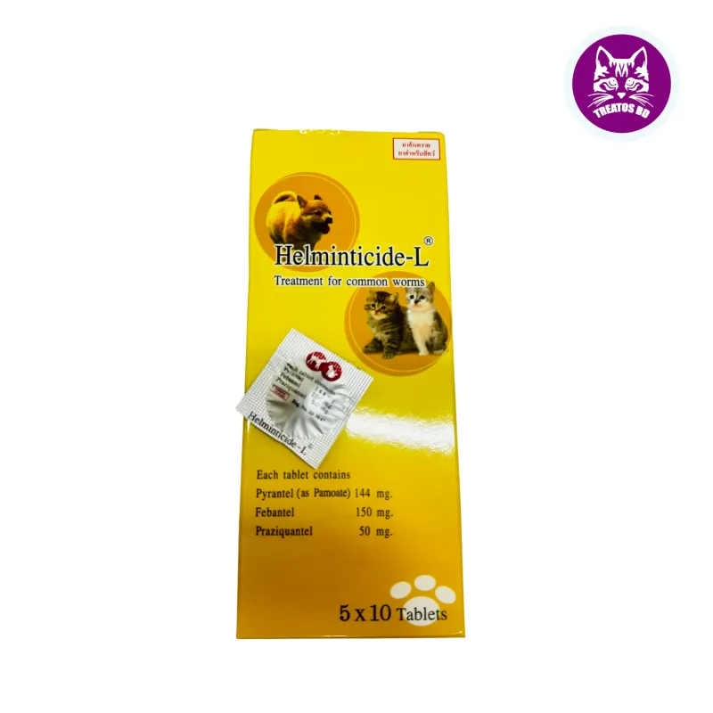 Helminticide L Dewormer Tablets for Cats & Dogs | Treatos BD