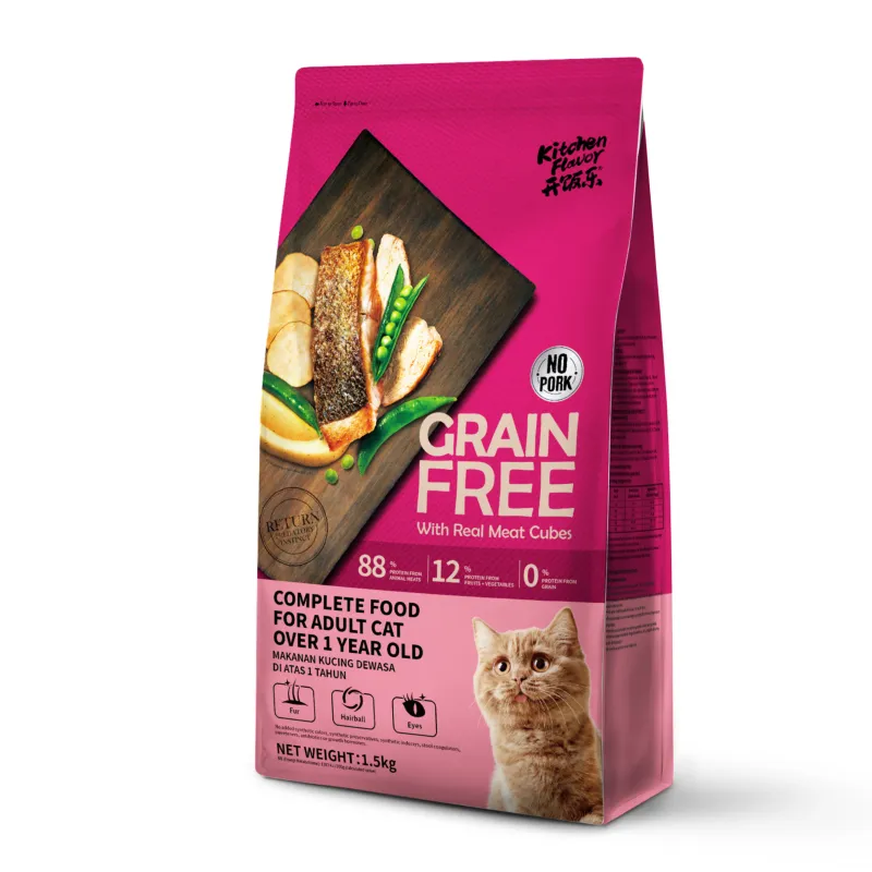 Kitchen Flavor Grain Free Cat Food With Real Meat Cubes Adult Food 1.5kg