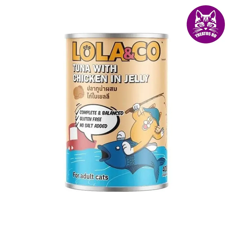 Lo & co tuna chicken with jelly canned food 400gm
