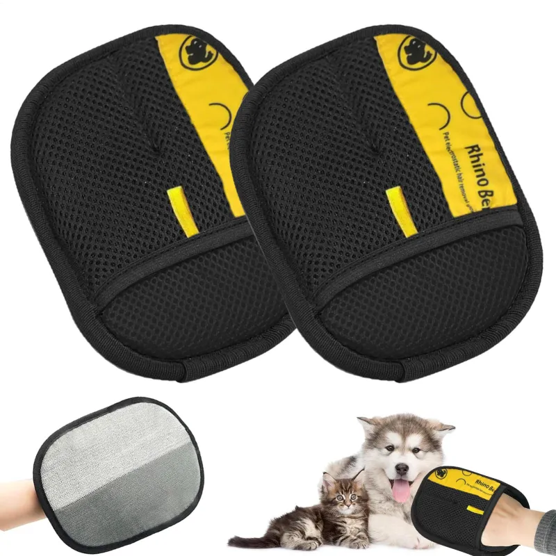 Reusable & Washable Remover Pet Electrostatic Hair & Fur Removal Glove/Brush for Carpet, Clothes, Sofas & Accessories