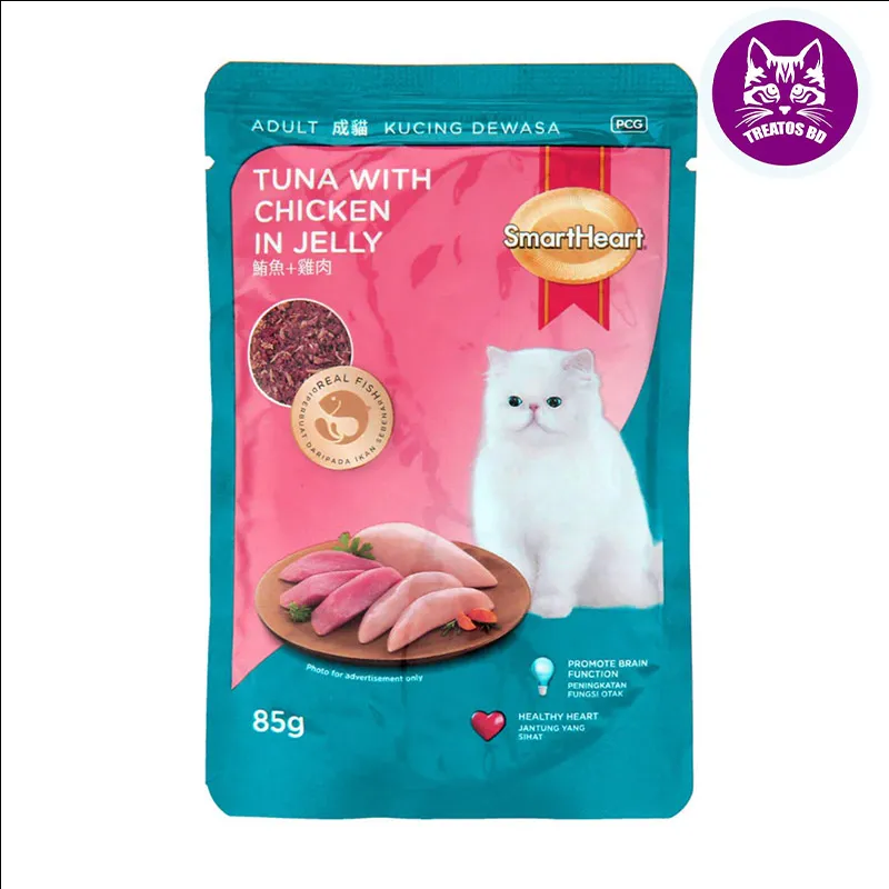 Smart Heart Cat Pouch Adult Tuna with Chicken in Jelly 85g